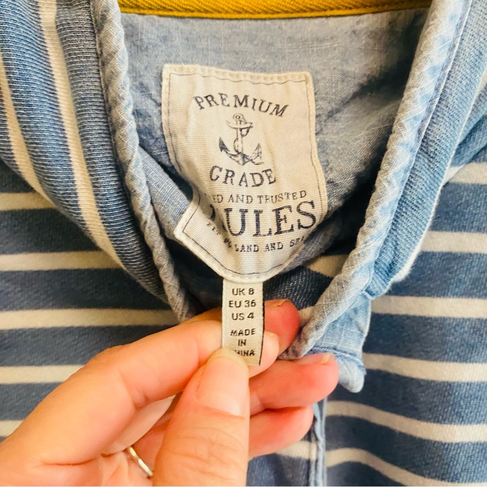 JOULES Saunton Stripe Saltwash Funnel Neck Sweatshirt - Picture 4 of 8